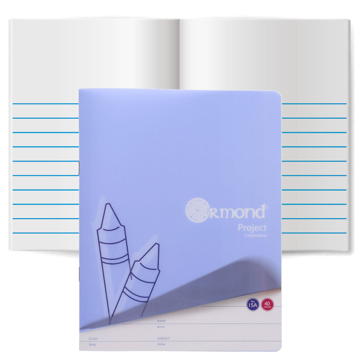 Ormond No.15A Durable Cover Project Book - Ruled - 40 Pages - Purple