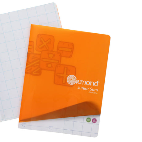 Ormond Squared Paper Durable Cover Junior Sum Copy Book - 20mm Squares - 40 Pages