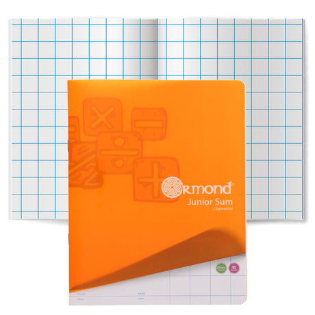 Ormond Squared Paper Durable Cover Junior Sum Copy Book - 20mm Squares - 40 Pages