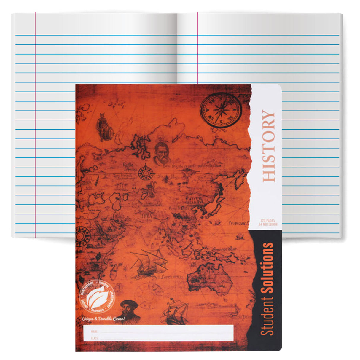 Student Solutions A4 Durable Cover Subject Notebook - 120 Pages - History