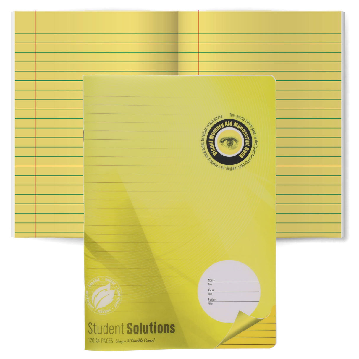 Premier A4 Visual Memory Aid Durable Cover Manuscript Book - 120 Pages - Yellow