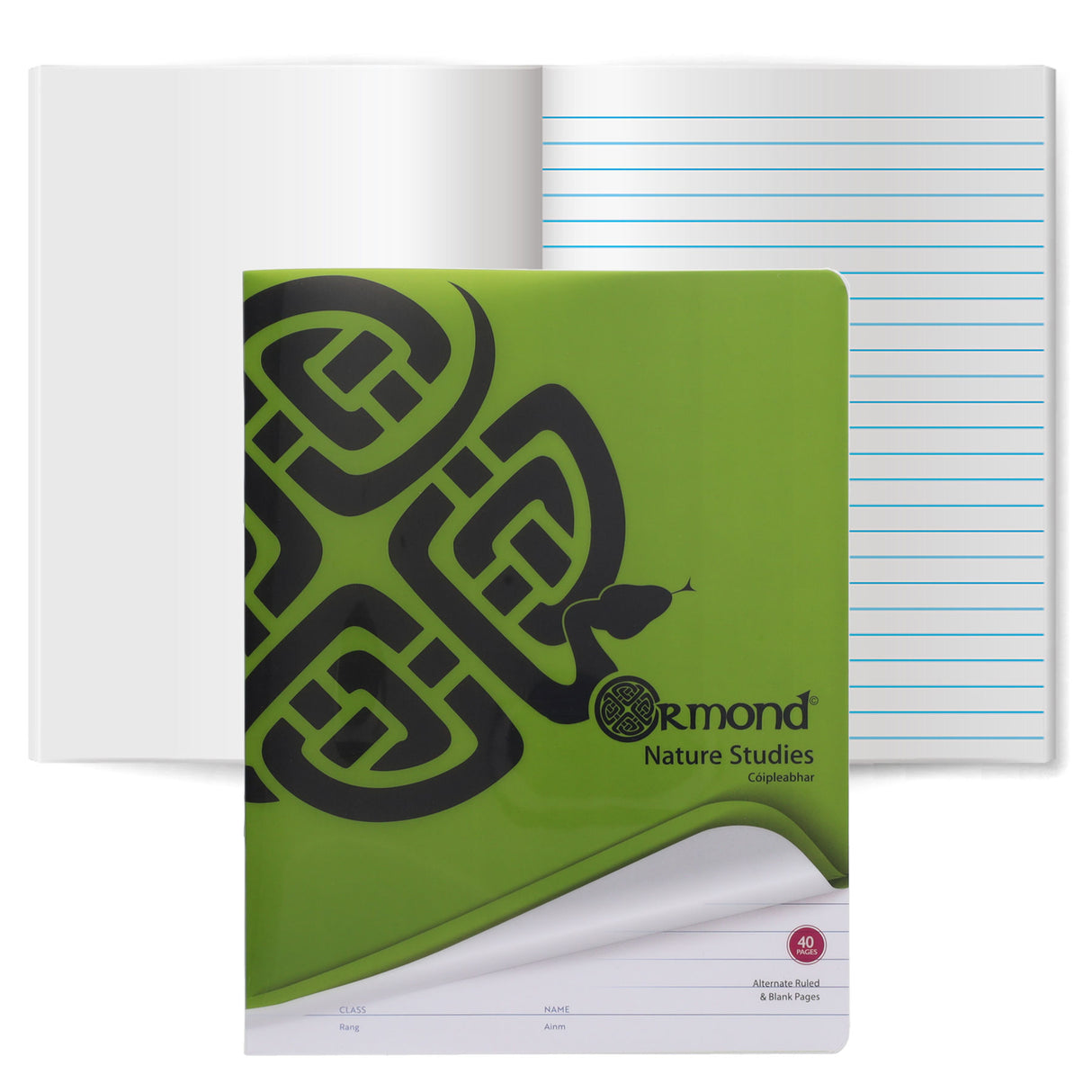 Ormond Durable Cover Nature Studies - Alternate Blank and Ruled Pages - 40 Pages - Green