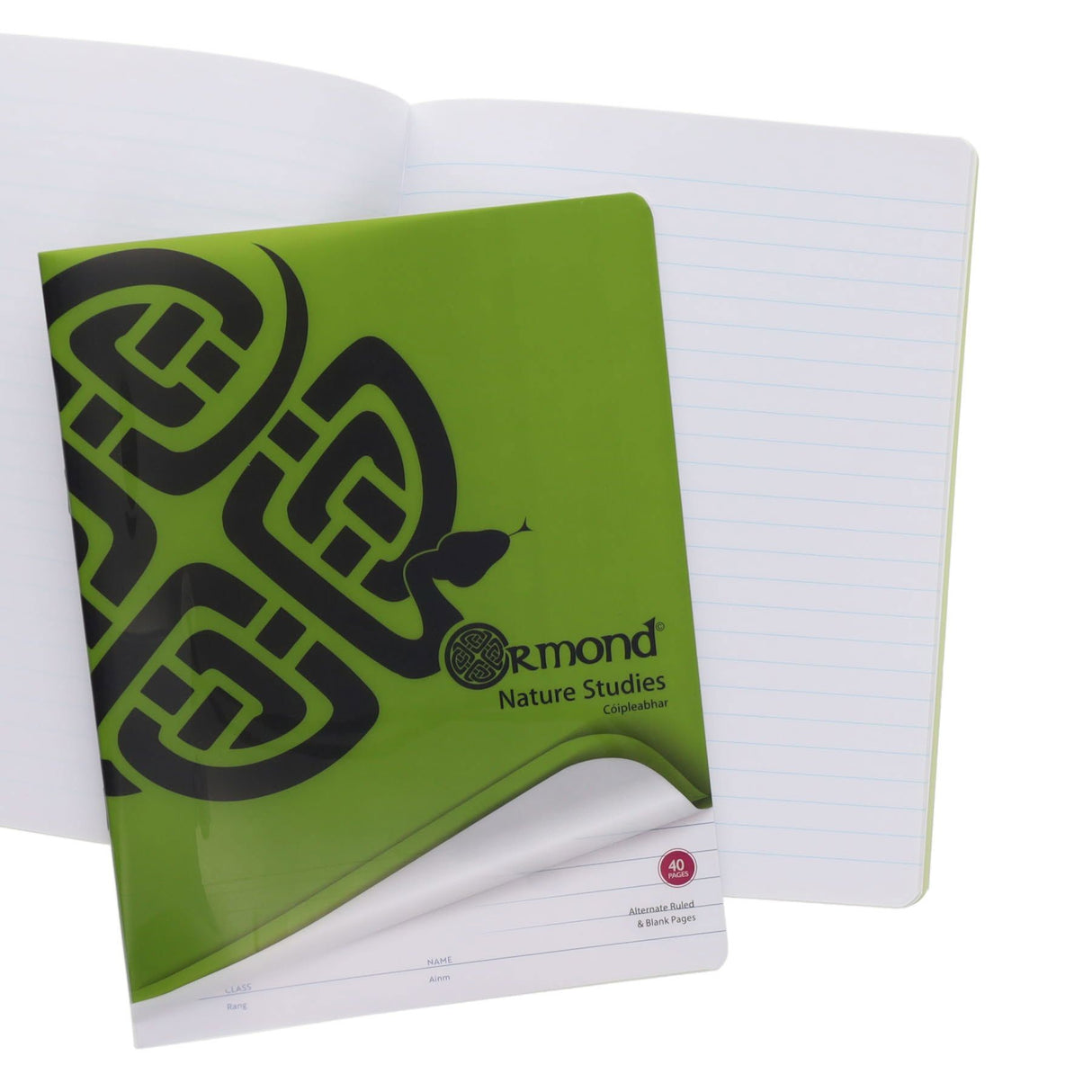 Ormond Durable Cover Nature Studies - Alternate Blank and Ruled Pages - 40 Pages - Green