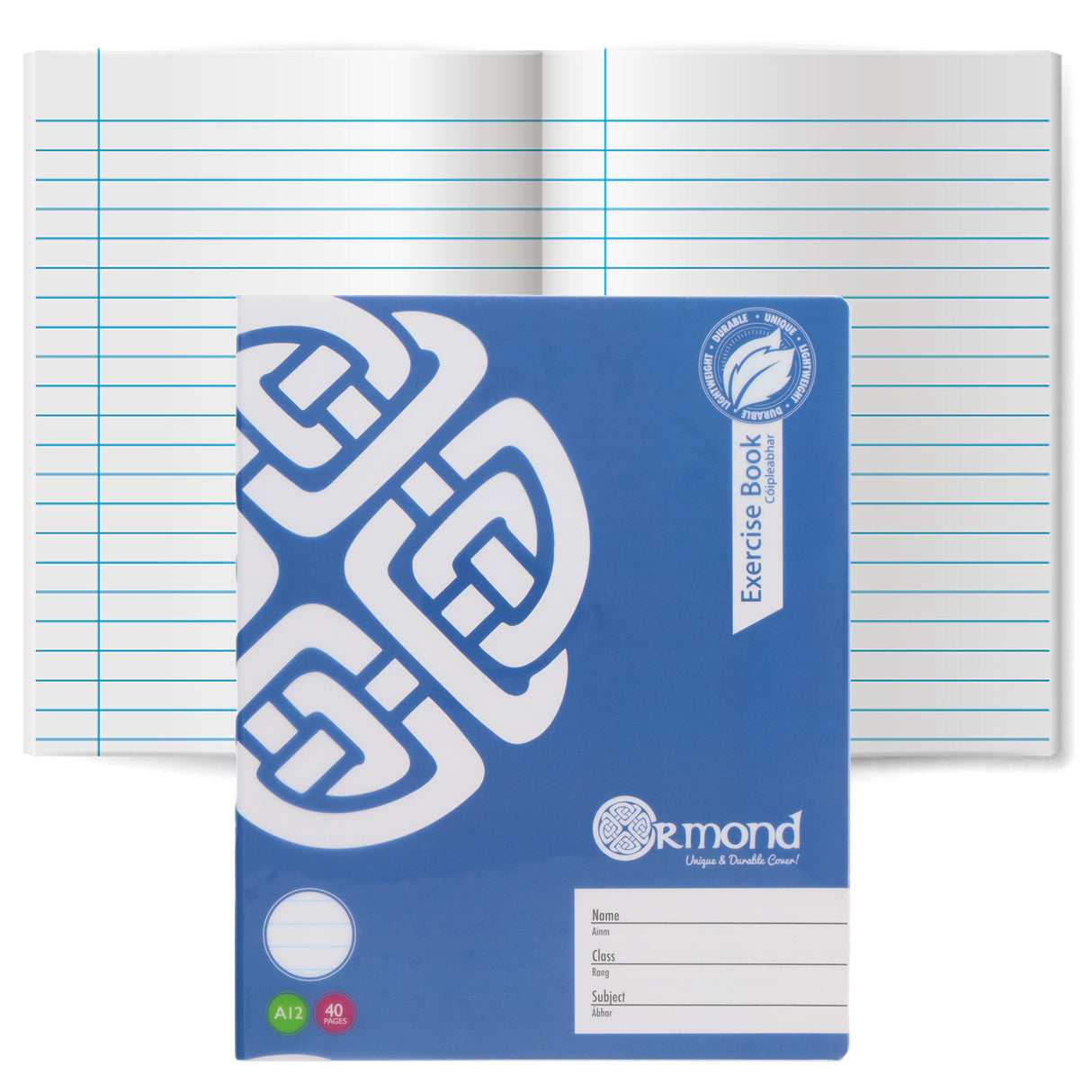 Ormond A12 Durable Cover Margin Ruled Exercise Book - 40 Pages