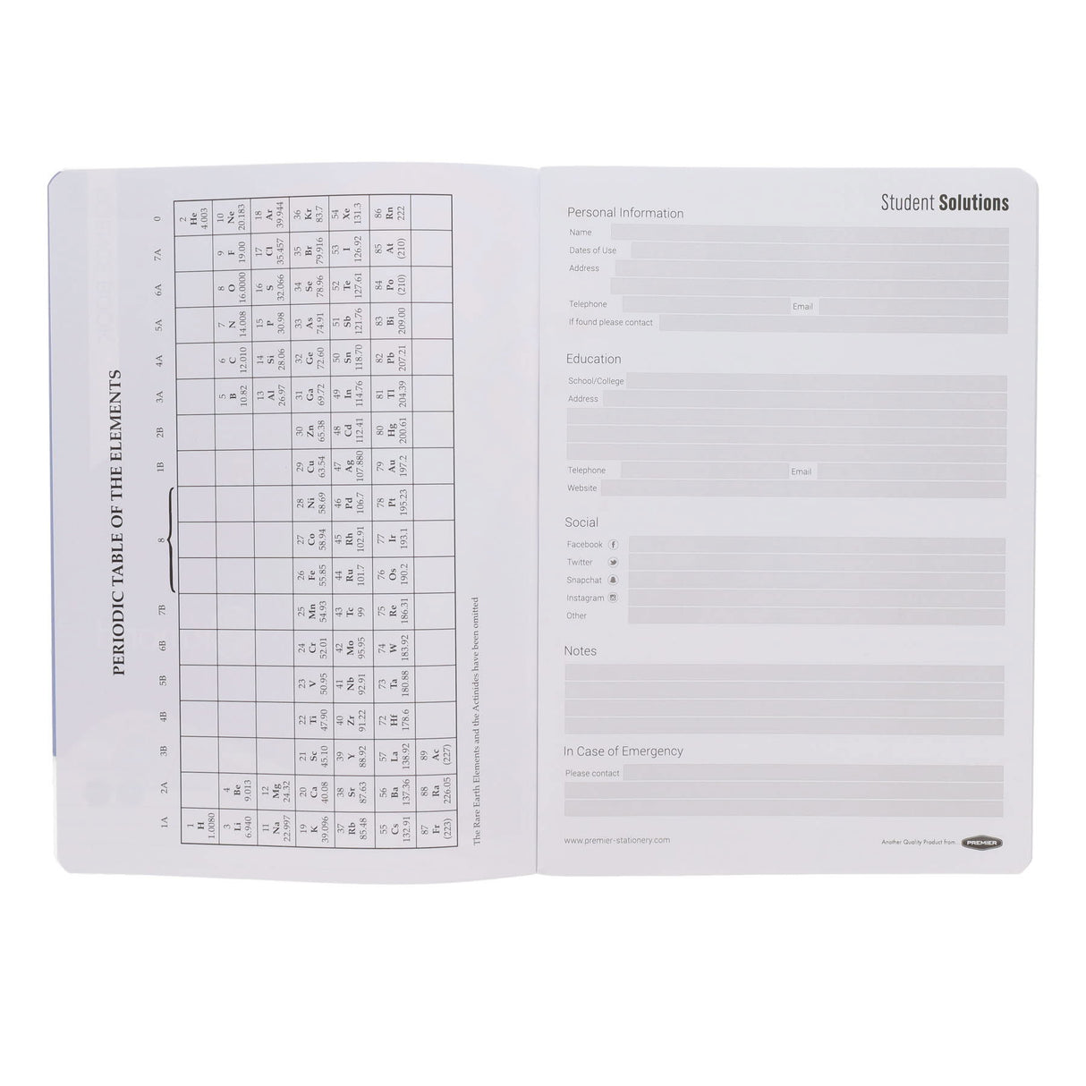 Student Solutions A4 Durable Cover Subject Notebook - 120 Pages - Science