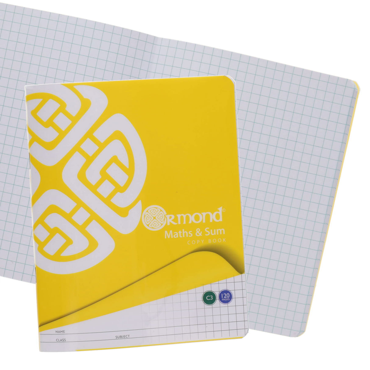 Ormond C3 Durable Cover Sum Copy Book - Squared Paper - 120 Pages - Yellow