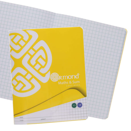 Ormond C3 Durable Cover Sum Copy Book - Squared Paper - 120 Pages - Yellow