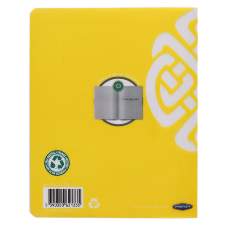 Ormond C3 Durable Cover Sum Copy Book - Squared Paper - 120 Pages - Yellow