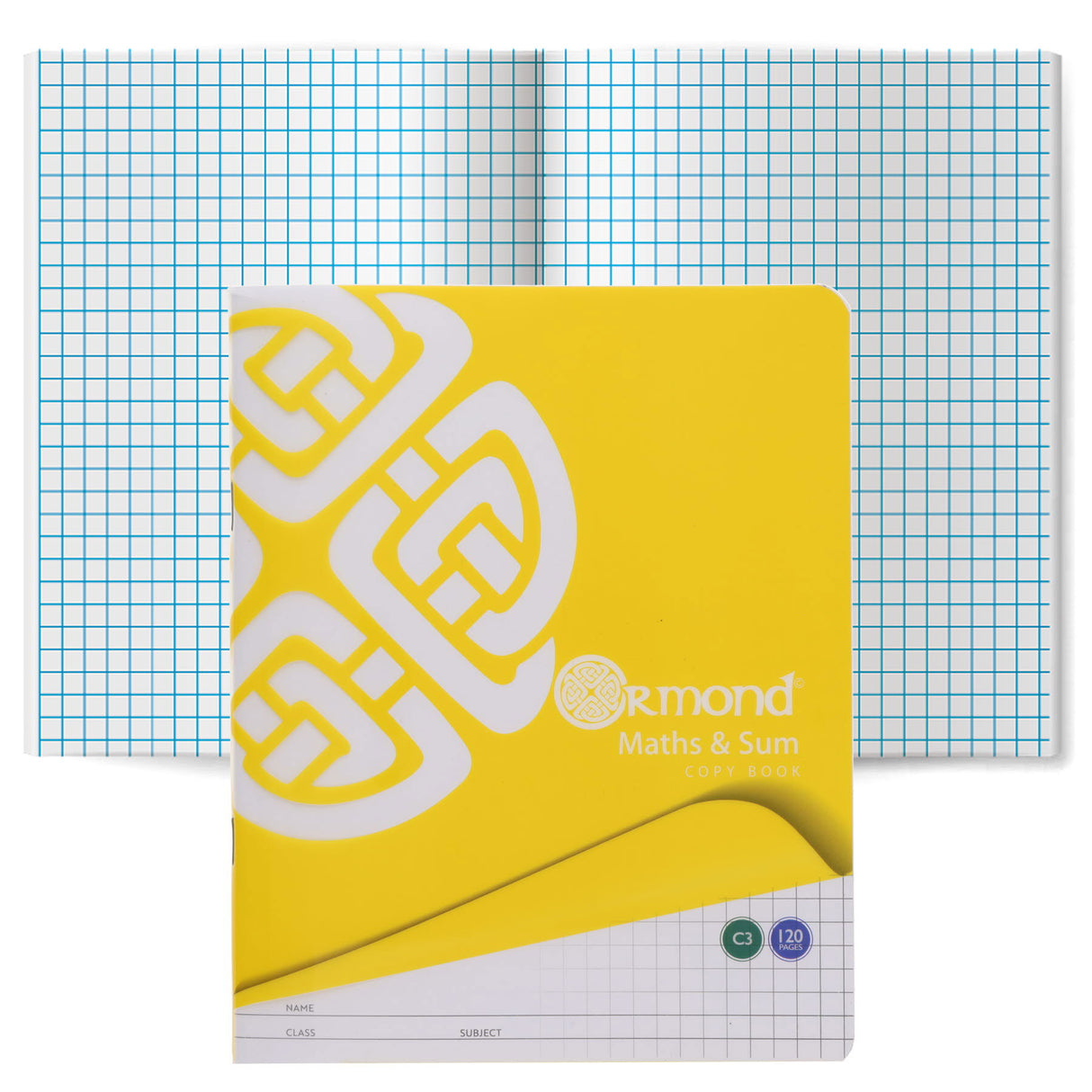 Ormond C3 Durable Cover Sum Copy Book - Squared Paper - 120 Pages - Yellow