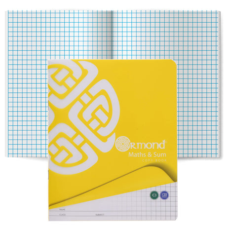 Ormond C3 Durable Cover Sum Copy Book - Squared Paper - 120 Pages - Yellow