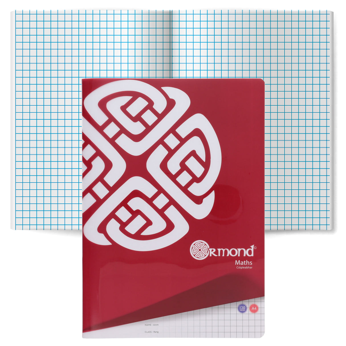 Ormond A4 Durable Cover Maths Copy Book - Squared Pages - 120 Pages