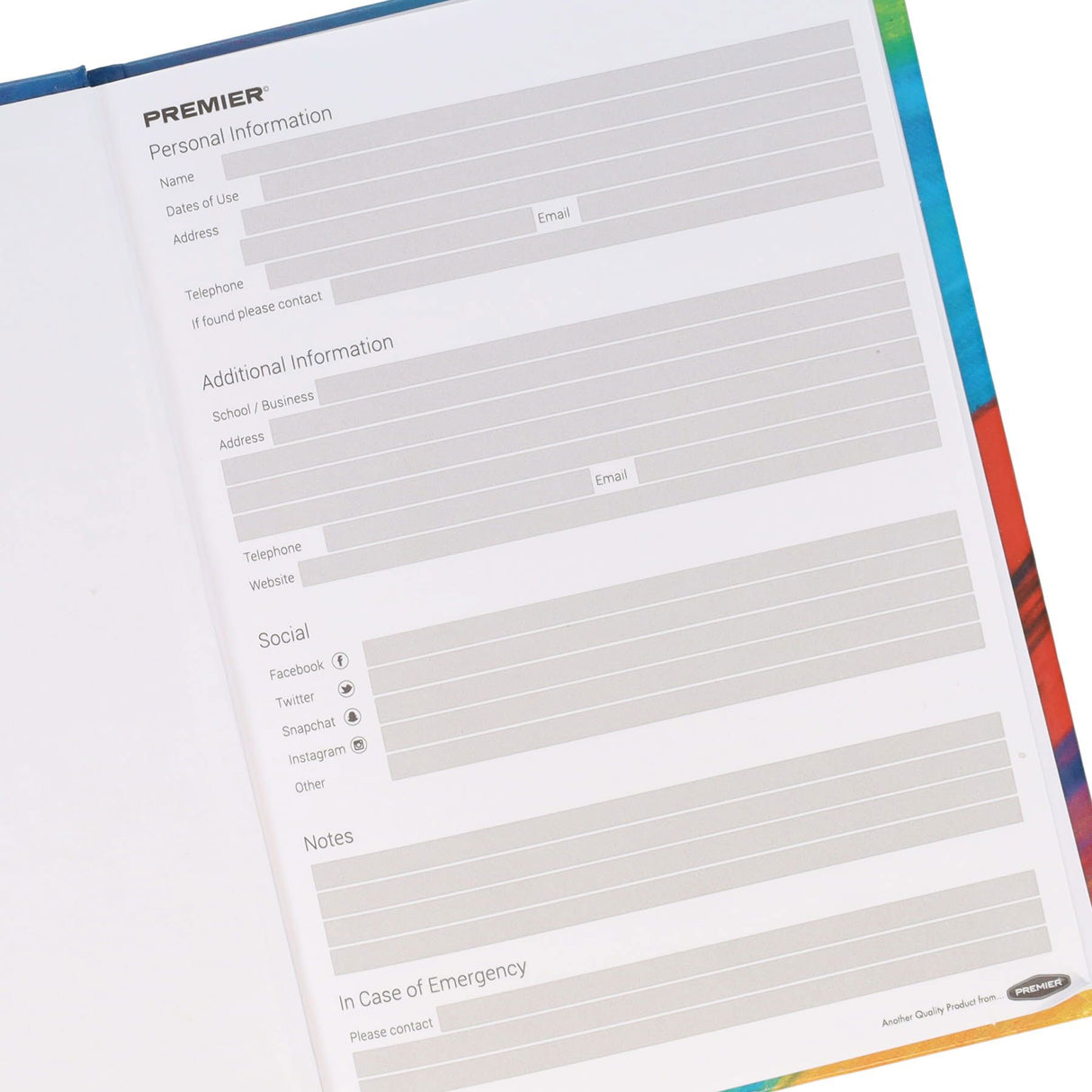 Premier A5 Hardcover Notebook - 160 Pages - Rainbow