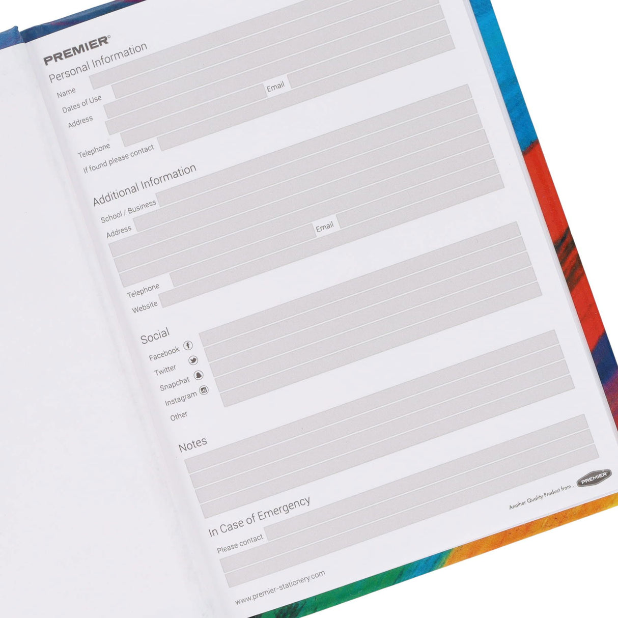 Premier A6 Hardcover Notebook - 160 Pages - Rainbow