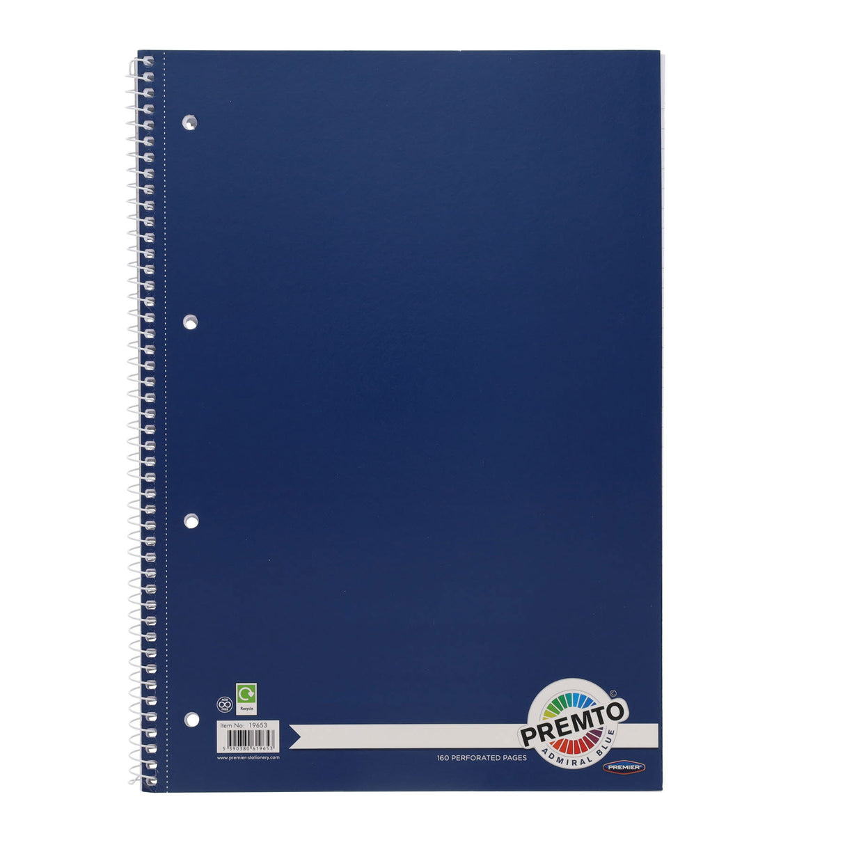 Premto Spiral Notebook - A4 160 Pages - Admiral Blue