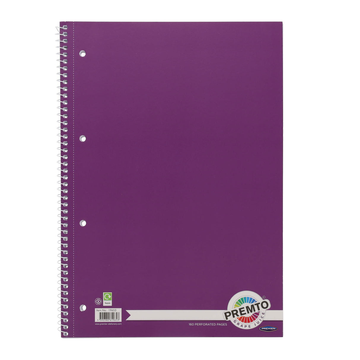 Premto Spiral Notebook - A4 160 Pages - Grape Juice