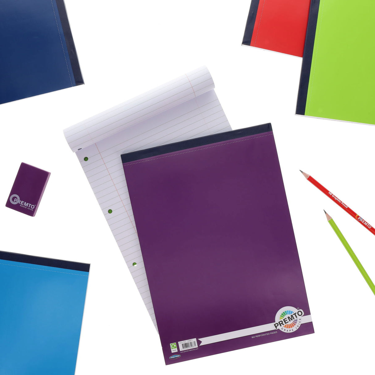 Premto A4 Refill Pad - Top Bound - 160 Pages - Grape Juice
