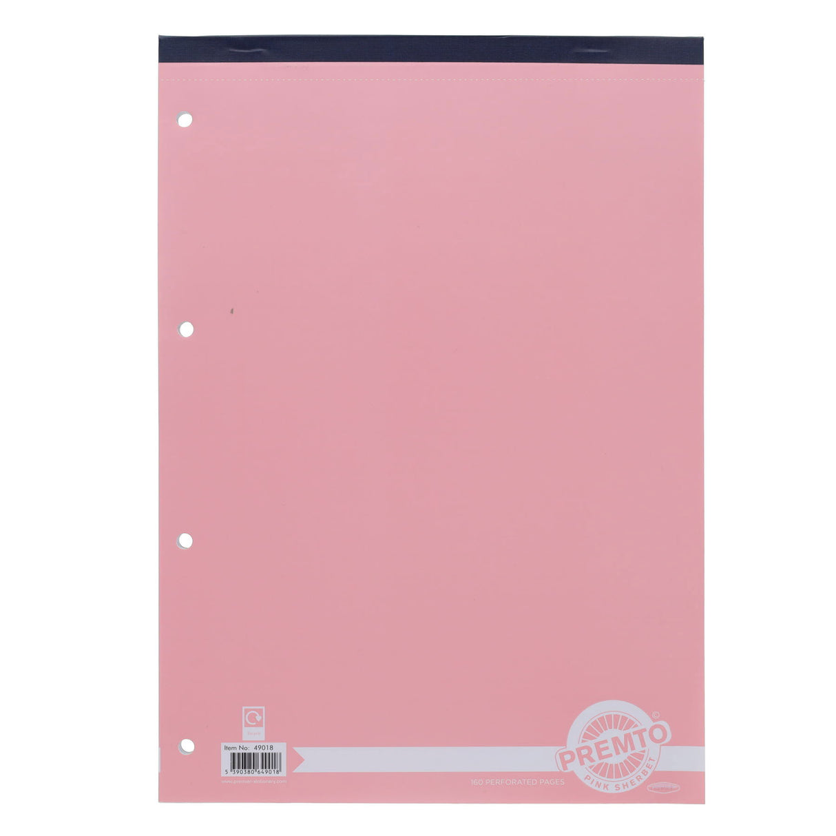 Premto Pastel A4 Refill Pad - Top Bound - 160 Pages - Pink Sherbet