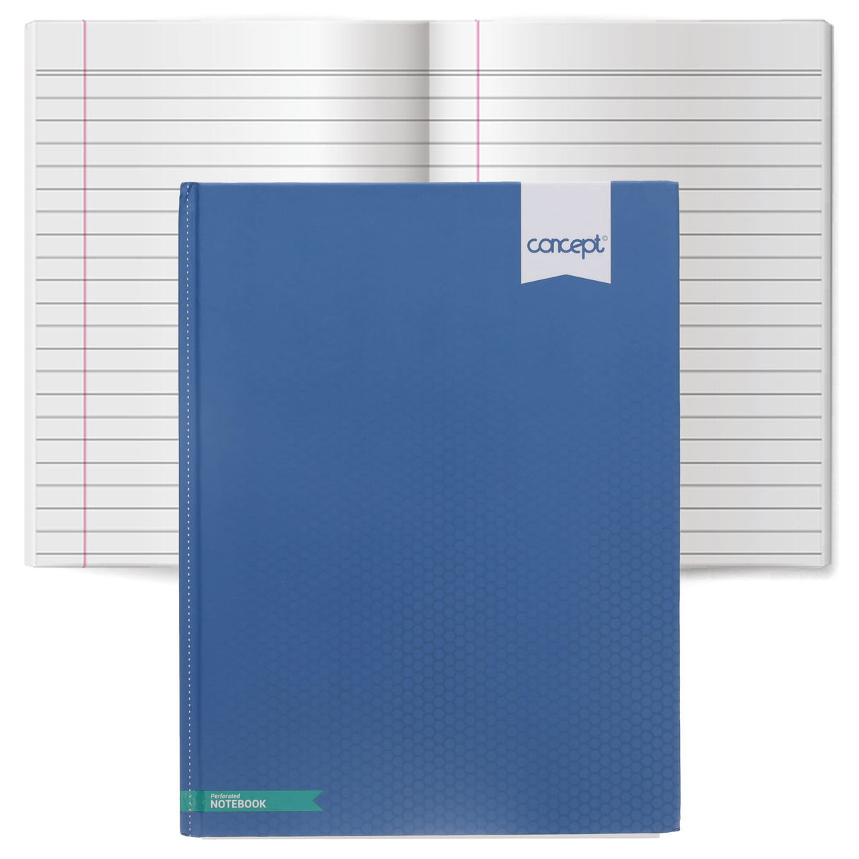 Concept A4+ Hardcover Notebook - 160 Perforated Pages - Blue