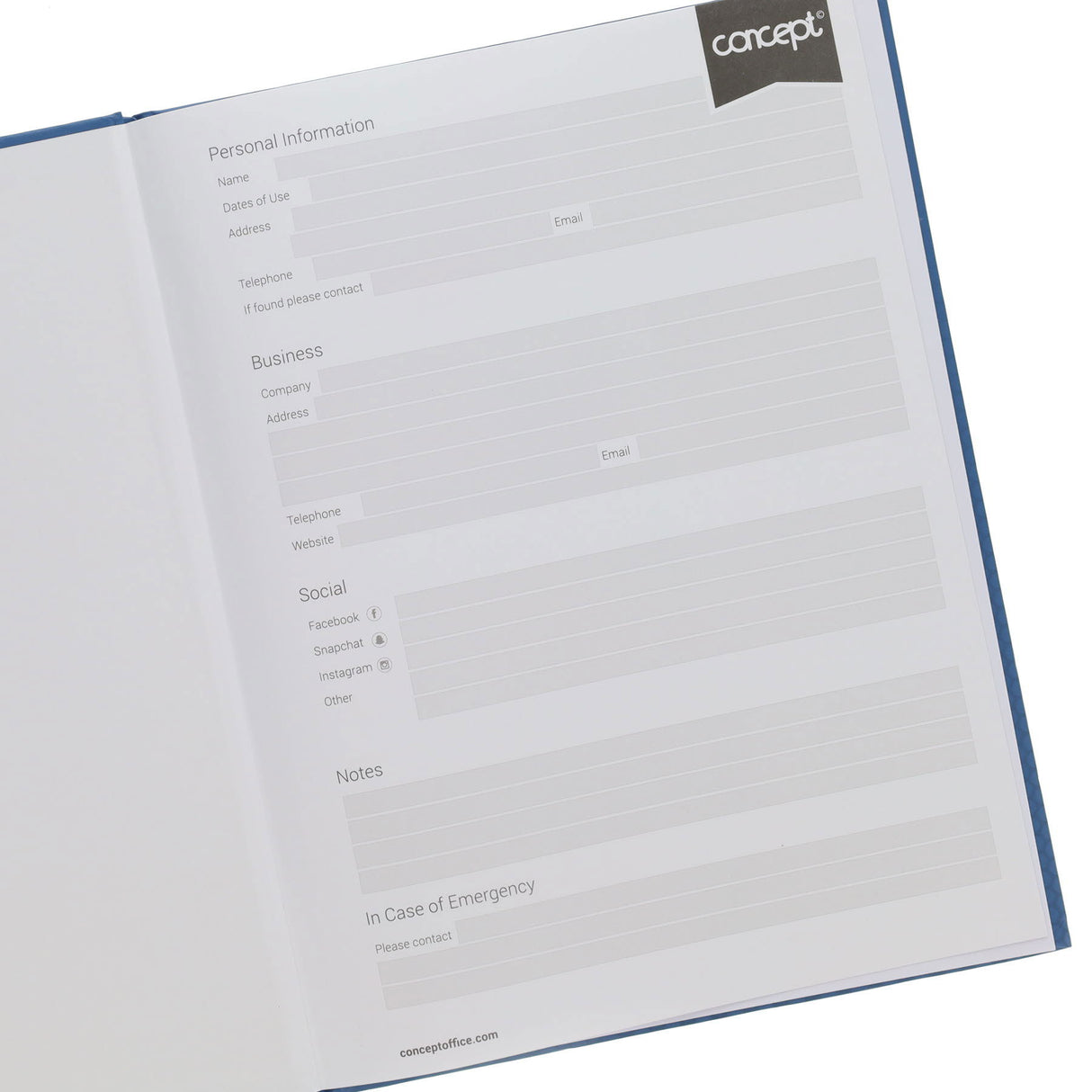 Concept A4+ Hardcover Notebook - 160 Perforated Pages - Blue