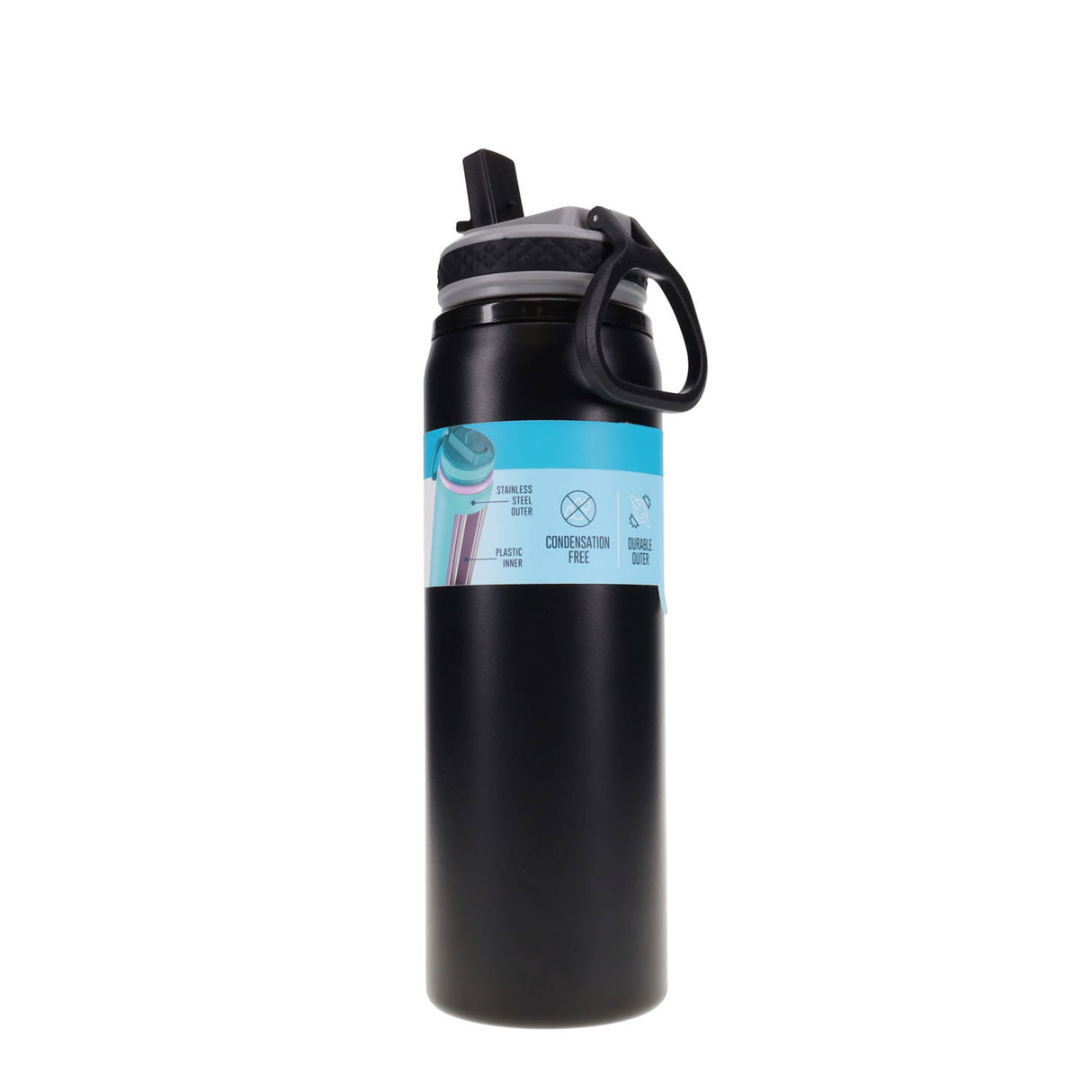 Smash Steel Shell Sipper Bottle - 700ml - Black