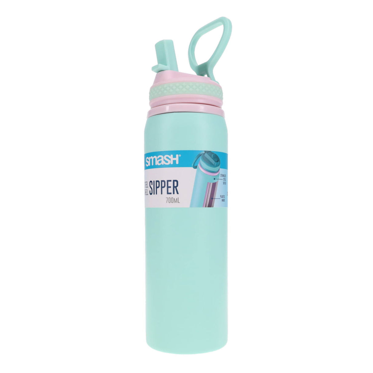 Smash Steel Shell Sipper Bottle - 700ml - Mint