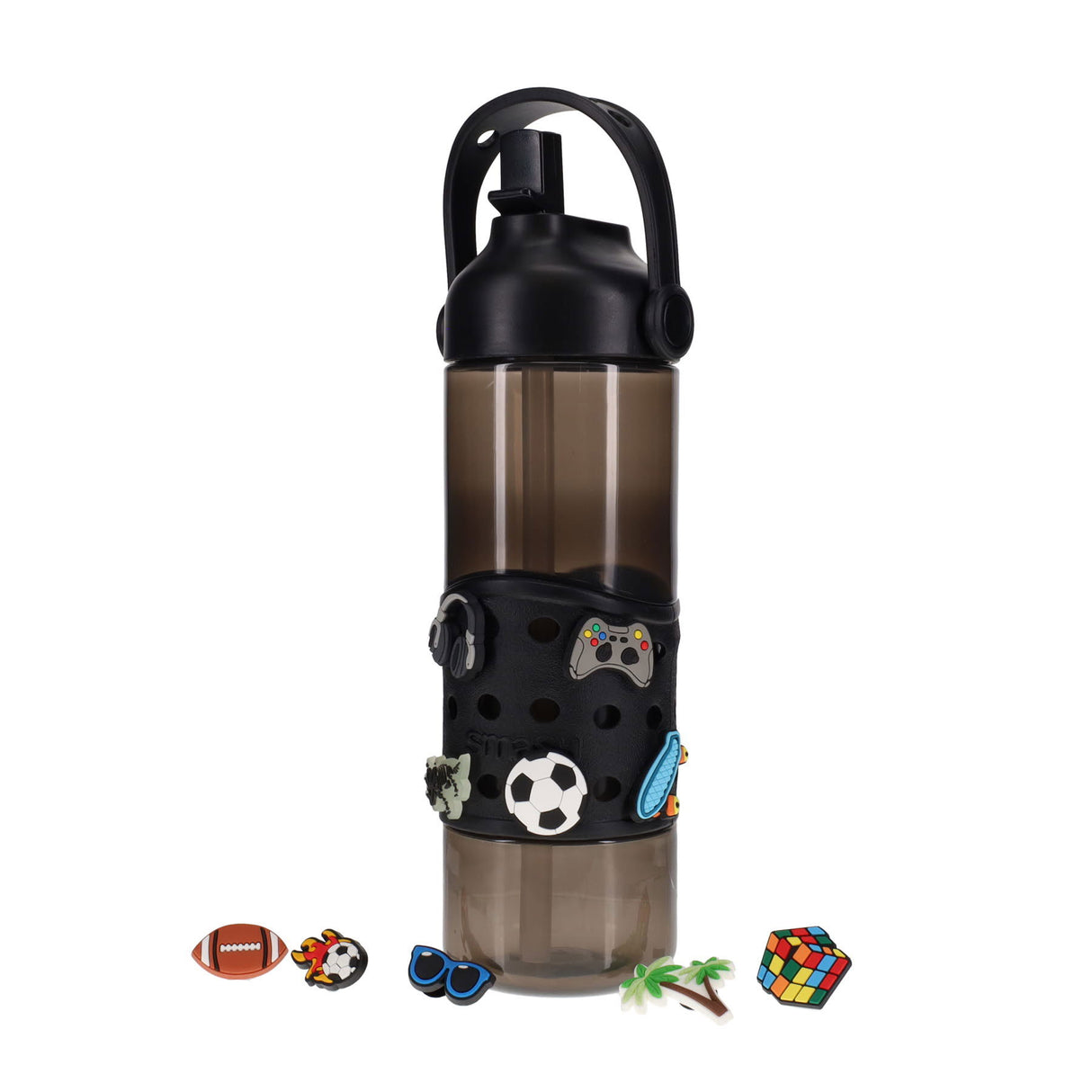 Smash Bottle With 10 Charms - 750ml - Black