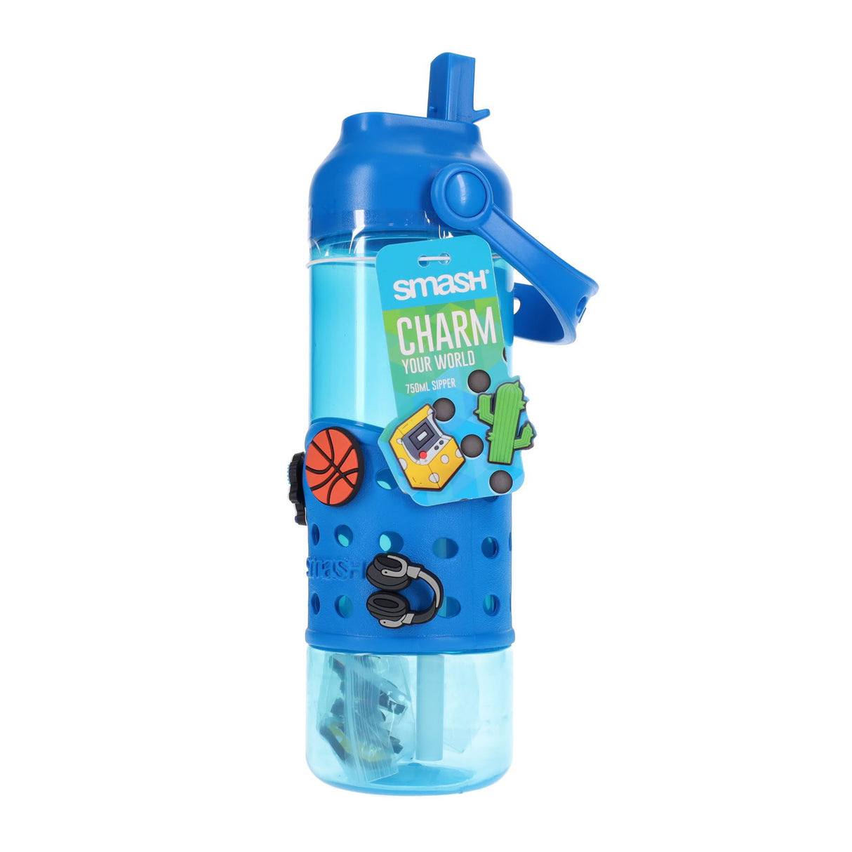 Smash Bottle With 10 Charms - 750ml - Blue