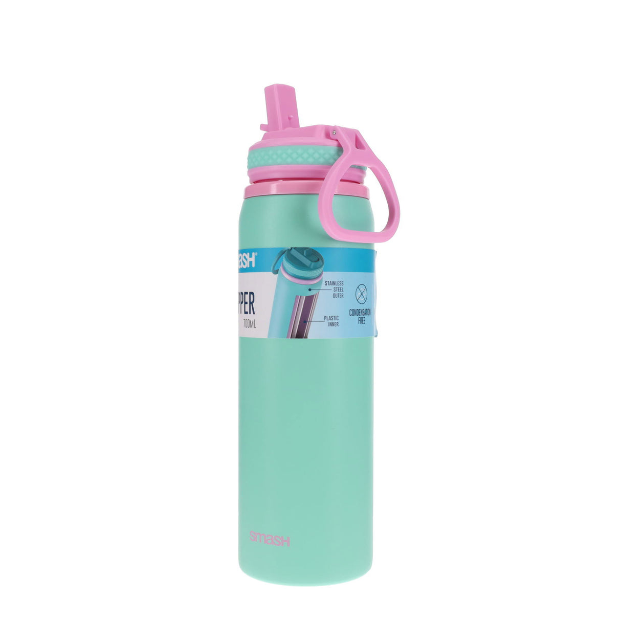 Smash Steel Shell Sipper Bottle - 700ml - Green