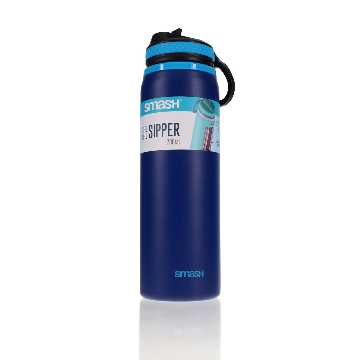 Smash Steel Shell Sipper Bottle - 700ml - Navy