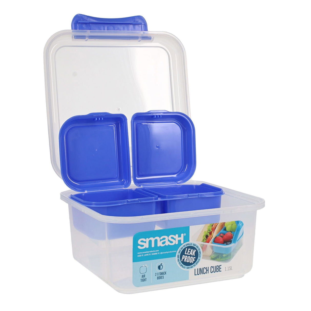 Smash Leakproof Lunch Cube with Compartments - 1.15L - Blue