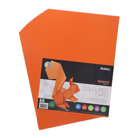 Premier Activity A4 Card - 160 gsm - Saffron Orange - 50 Sheets