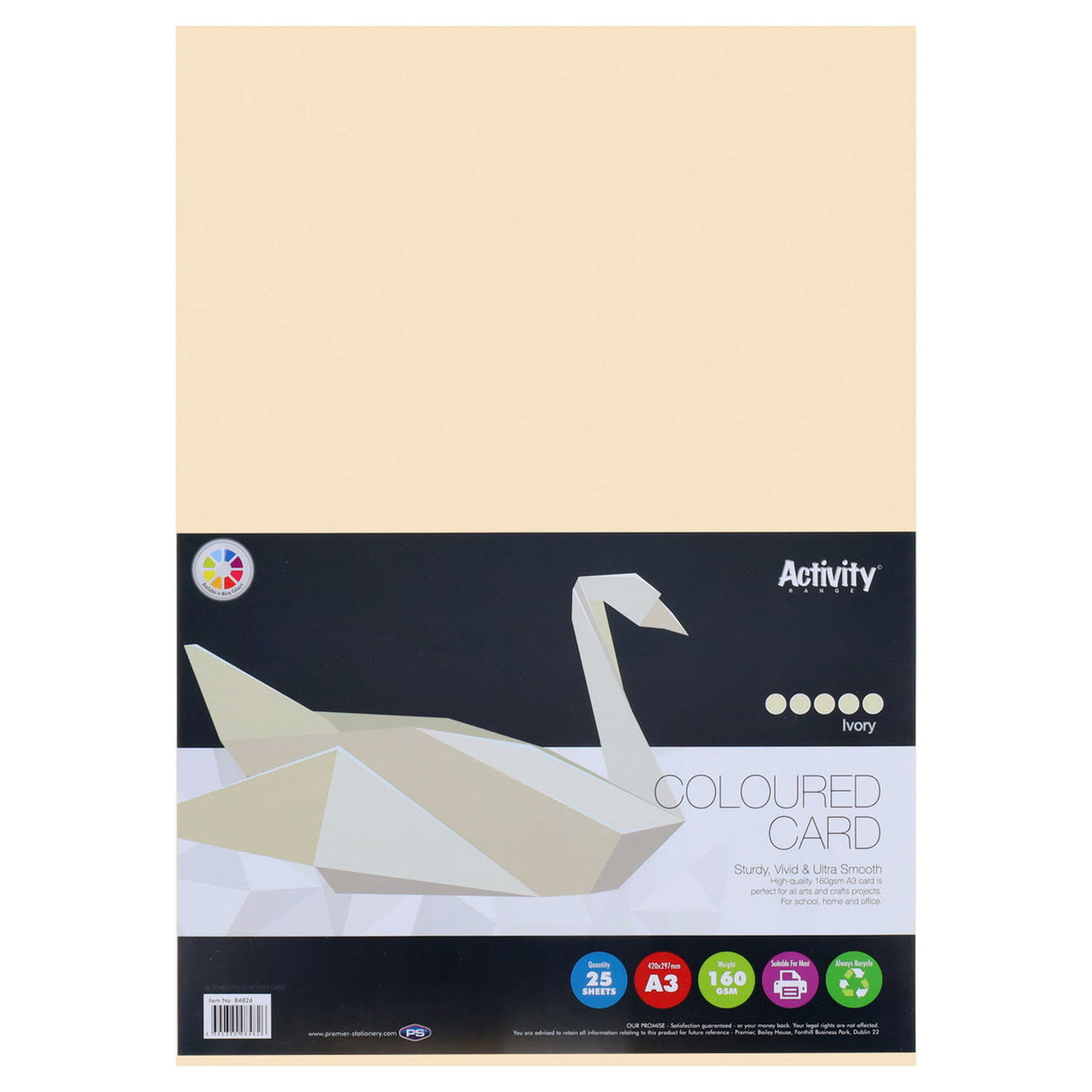 Premier Activity A3 Card - 160gsm - Ivory - 25 Sheets