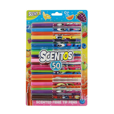 Scentos Scented Fibre Tip Colour Markers - Pack of 50-Felt Tip Pens-Scentos|StationeryShop.co.uk