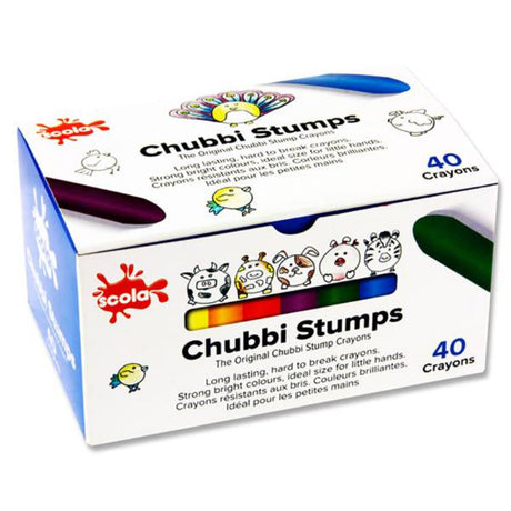 Scola Chubbi Stumps Chublets - Pack of 40-Crayons-Scola|StationeryShop.co.uk