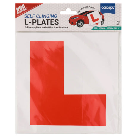 Self Clinging L-Plates Set Of 2-Labels-Concept|StationeryShop.co.uk