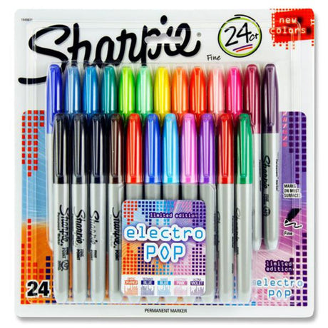 Sharpie Fine Markers - Electro Pop - Pack of 24-Markers-Sharpie|StationeryShop.co.uk