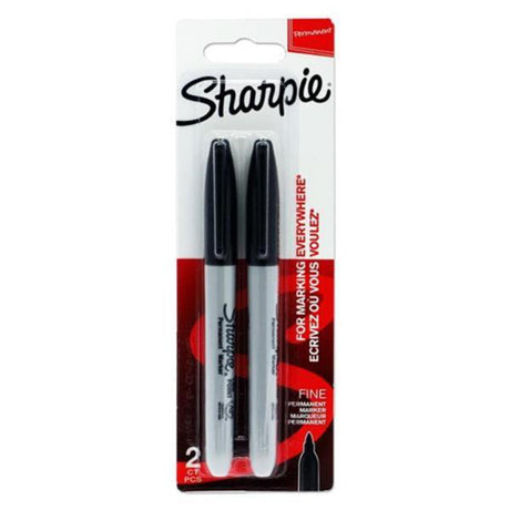 Sharpie Fine Tip Permanent Markers - Black - Pack of 2-Markers-Sharpie|StationeryShop.co.uk
