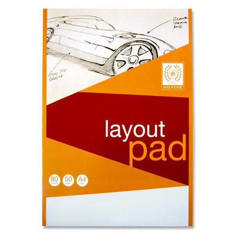 Silvine A4 Layout Pad - 50gsm - 80 Sheets-Drawing & Painting Paper-Silvine|StationeryShop.co.uk