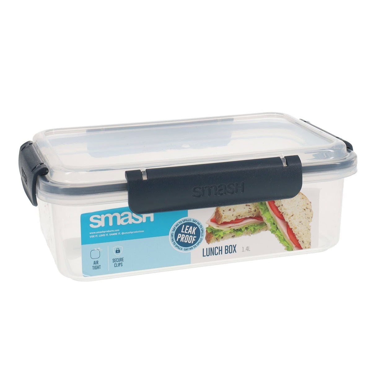 Smash Leakproof Lunch Box - 1.4lL - Black-Lunch Boxes-Smash|StationeryShop.co.uk