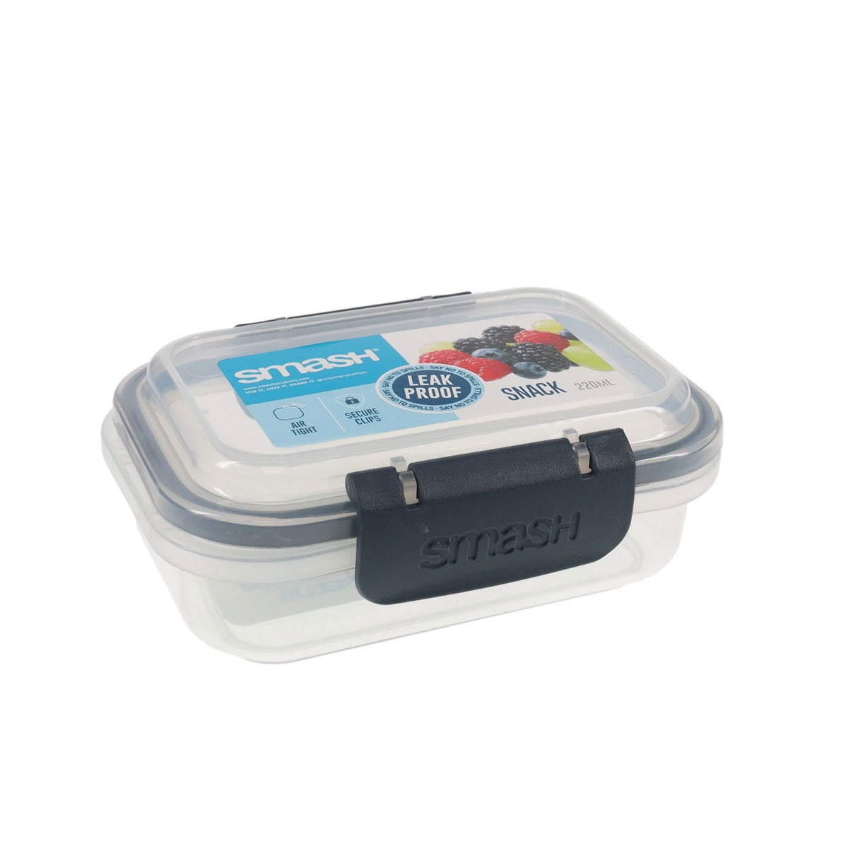 Smash Leakproof Snack Box - 220ml - Black-Lunch Boxes-Smash|StationeryShop.co.uk
