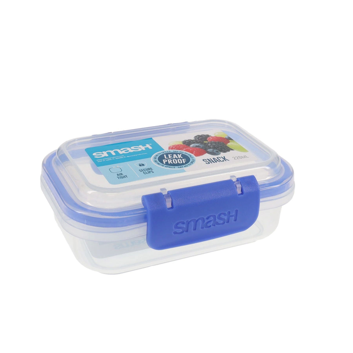 Smash Leakproof Snack Box - 220ml - Blue-Lunch Boxes-Smash|StationeryShop.co.uk