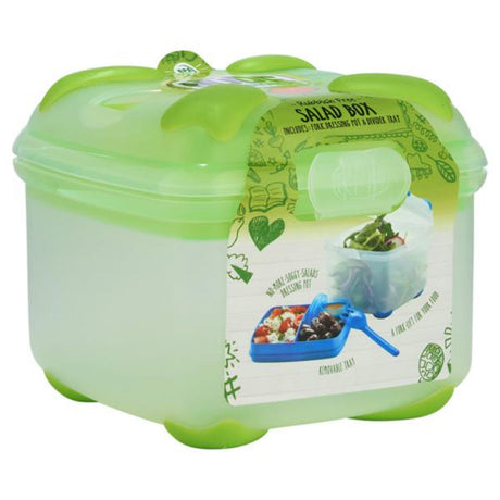 Smash Nude Food Mover 2 Tier Salad Box with Fork - Green-Lunch Boxes-Smash|StationeryShop.co.uk
