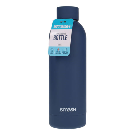 Smash Stainless Steel Twin Walled Bottle - 500ml - Blue-Flasks & Thermos-Smash|StationeryShop.co.uk
