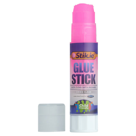 Stik-ie Coloured Transparent Glue Stick - Pink-Craft Glue & Office Glue-Stik-ie|StationeryShop.co.uk