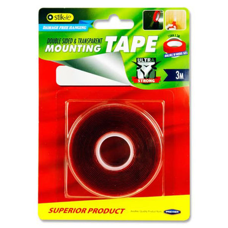 Stik-ie Double Sided Mounting Tape - 3mx15mm - Clear-Multipurpose Tape-Stik-ie|StationeryShop.co.uk