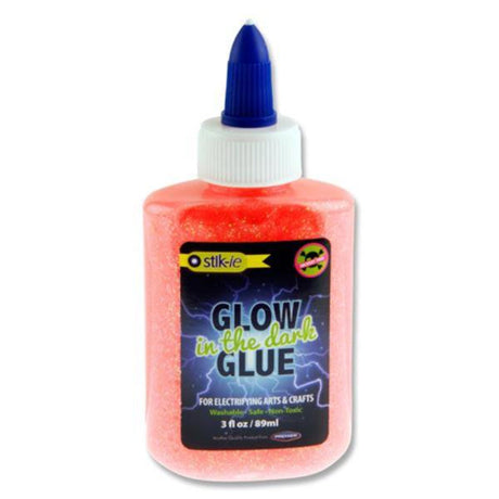 Stik-ie Glow In The Dark Glitter Glue - 89ml - Electrifying Pink-Sequins & Glitter-Stik-ie|StationeryShop.co.uk