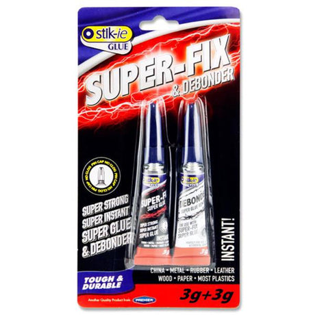 Stik-ie Set of Tough & Durable Super-Fix & Debonder-Super Glue-Stik-ie|StationeryShop.co.uk
