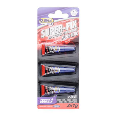 Stik-ie Super-Fix Instant Super Glue 1g - Pack of 3-Craft Glue & Office Glue-Stik-ie|StationeryShop.co.uk