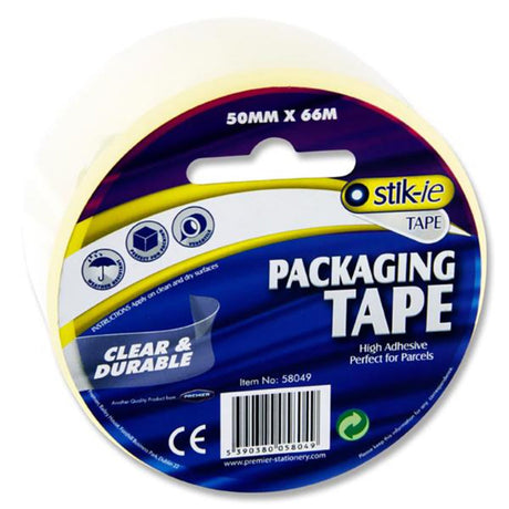 Stik-ie Transparent Packaging Tape - 66m x 50mm-Multipurpose Tape-Stik-ie|StationeryShop.co.uk