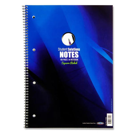 Student Solutions A4 5mm Squared Paper Spiral Notebook - 160 Pages-A4 Notebooks-Student Solutions|StationeryShop.co.uk